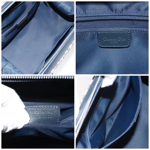 Christian Dior Trotter Canvas Hand Bag Navy Auth 126883 - Picture 15 of 16